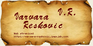 Varvara Resković vizit kartica